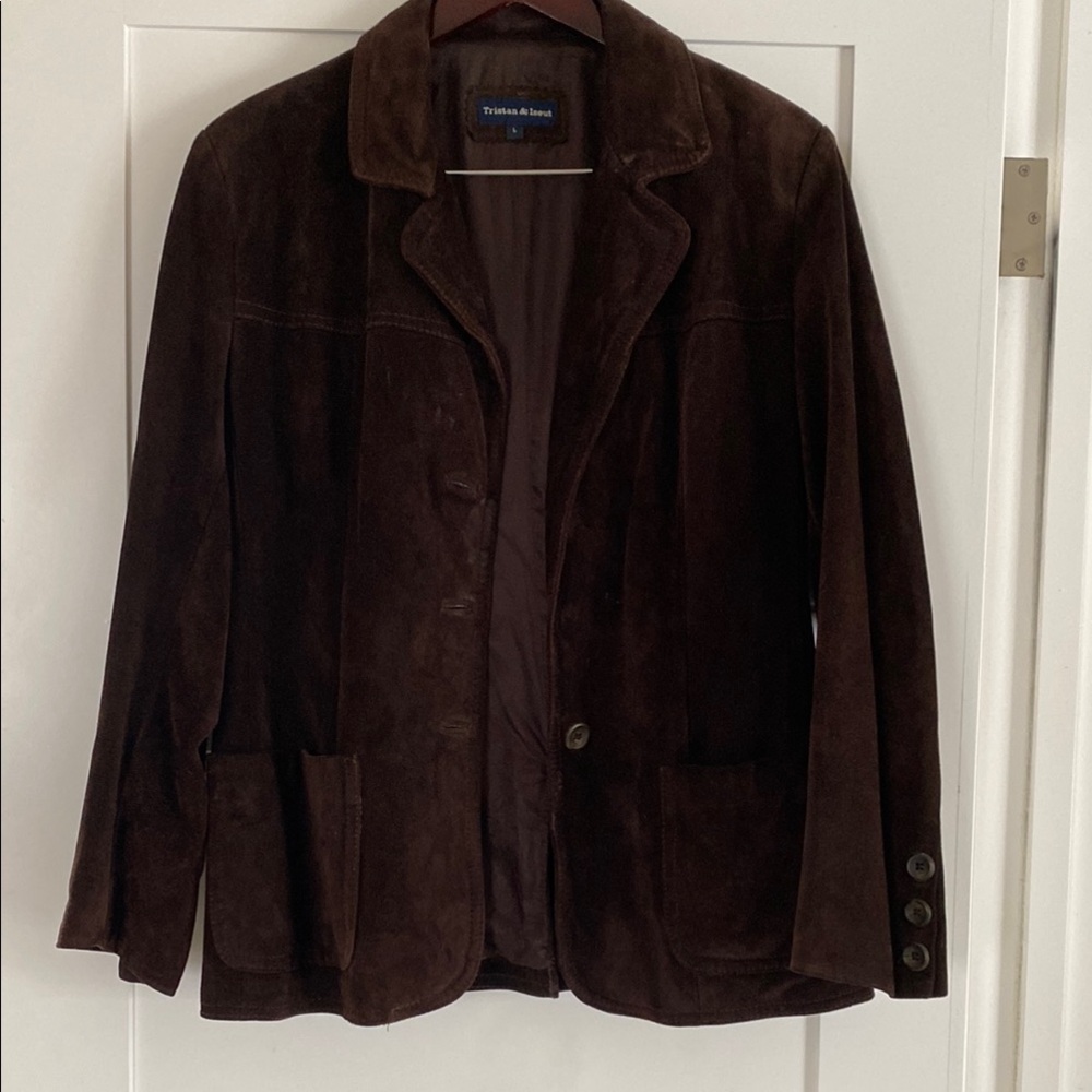 Tristan Brown Leather Jacket Blazer Style